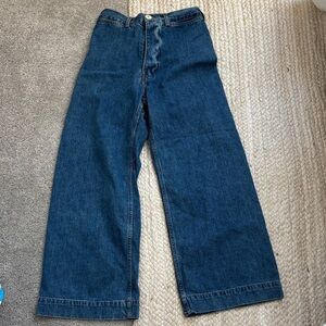 Jesse Kamm Deep Blue Wide-Leg Jeans